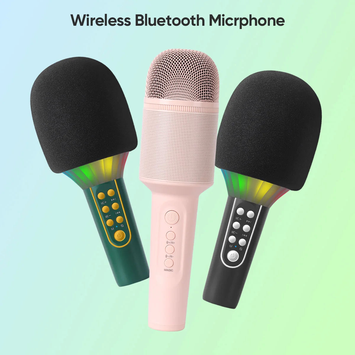 Karaoke Microphone Bluetooth Wireless Portable Home Singing Machine with Duet Sing/Record/Play/Reverb for Adult/Kid Gift
