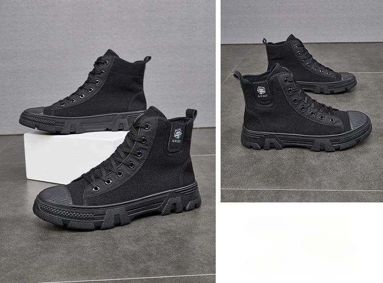 Man Shoes Lace Up Warm Industrial Safety High Cut Boots for Men with Fur Work Winter Footwear Cheap Casual Classic Non Slip Y2k