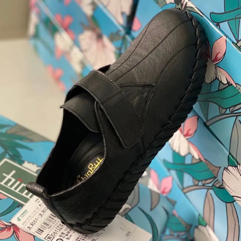 Ballet Flats Women Shoes Loafers Genuine Leather Woman Flats Slip On Women's Loafer Female Moccasins  Mom Work Shoes 35-42