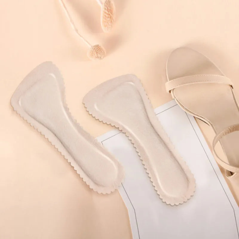1Pair Anti-Slip Sweat-absorbent Massage Insoles Seven-point Pad Leather Half Pad Women Feet High Heel Insoles Orthotics Inserts