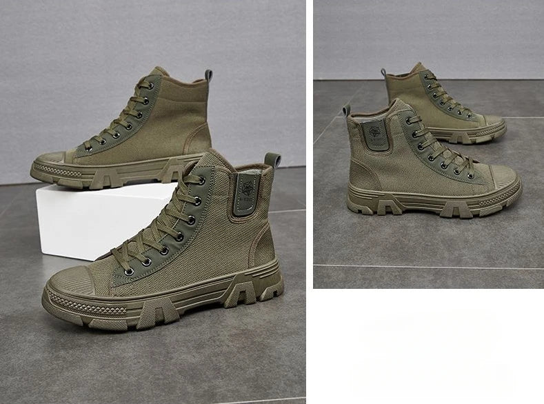 Man Shoes Lace Up Warm Industrial Safety High Cut Boots for Men with Fur Work Winter Footwear Cheap Casual Classic Non Slip Y2k