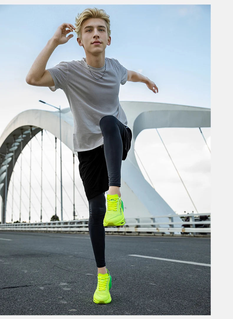 Men's Sports Shoes Cushioning Non-Slip Flat Wear Resistant Sneakers Mesh Breathable Platform Soft Running Shoes for Man