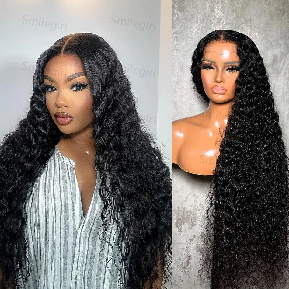 Deep Wave 13x6 Hd Lace Frontal Wigs 250 Density Women Water Wave Curly 13x4 Transparent Lace Front Highlight Wigs Human Hair