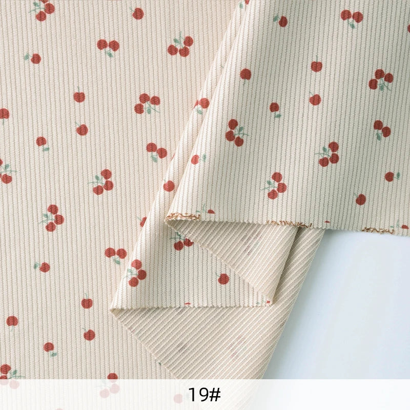 0.5/1/2Yard Ribbed Corduroy Fabric Vintage Style Colour Print Spring Autumn DIY Sewing Fabric Making Pants Jacket Clothing Cloth