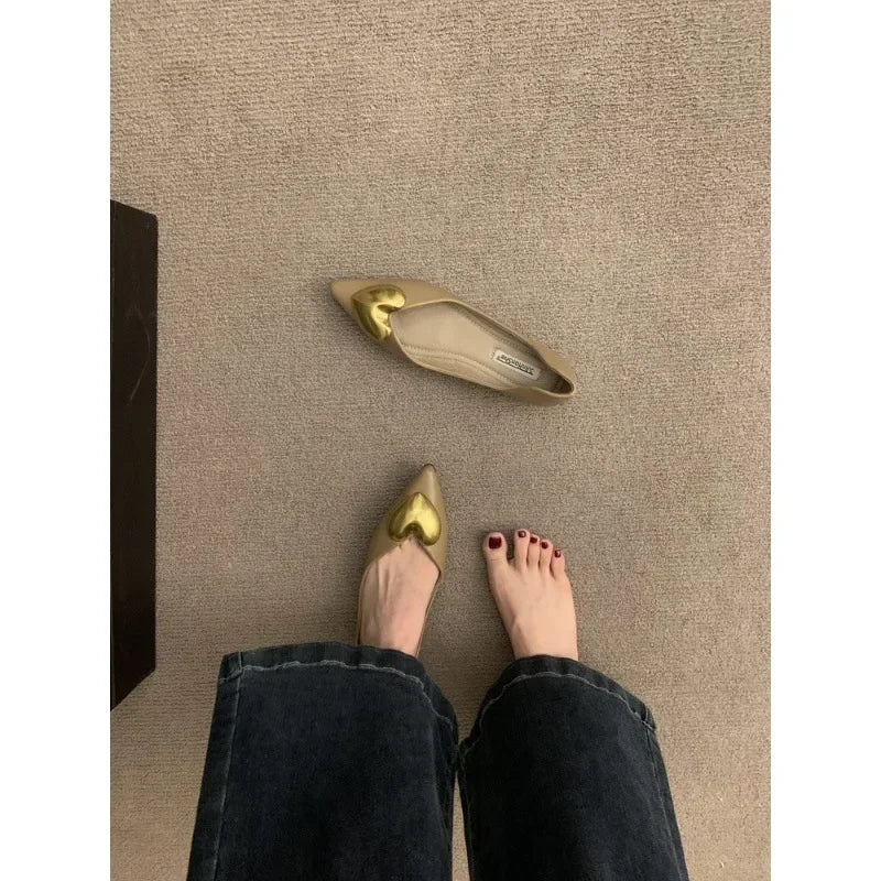 Elegant Black Flat Bottomed Single Shoes For Women New Spring Autumn/Winter French Style Soft Bottomed Comfortable Commuting Sho