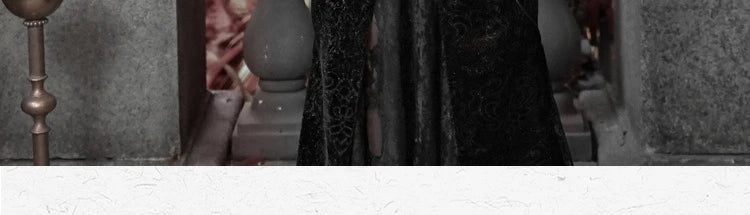 Original Gothic Love Velvet Flash Fishtail Dress 2025 Autumn New Japanese Sexy Girl Slim Elegant Long Halloween Lolita Dresses