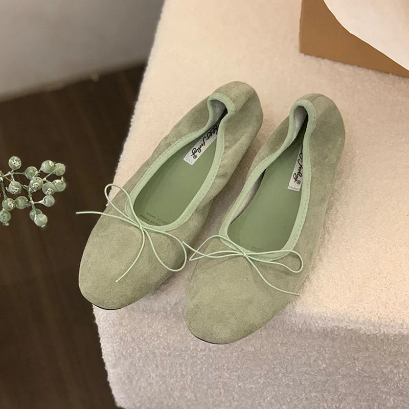 2025 New Female Shallow Women Ballet Flats Dance Shoes With Low Heel Footwear Fashion Round Toe Ladies Flats Slip On Shoes