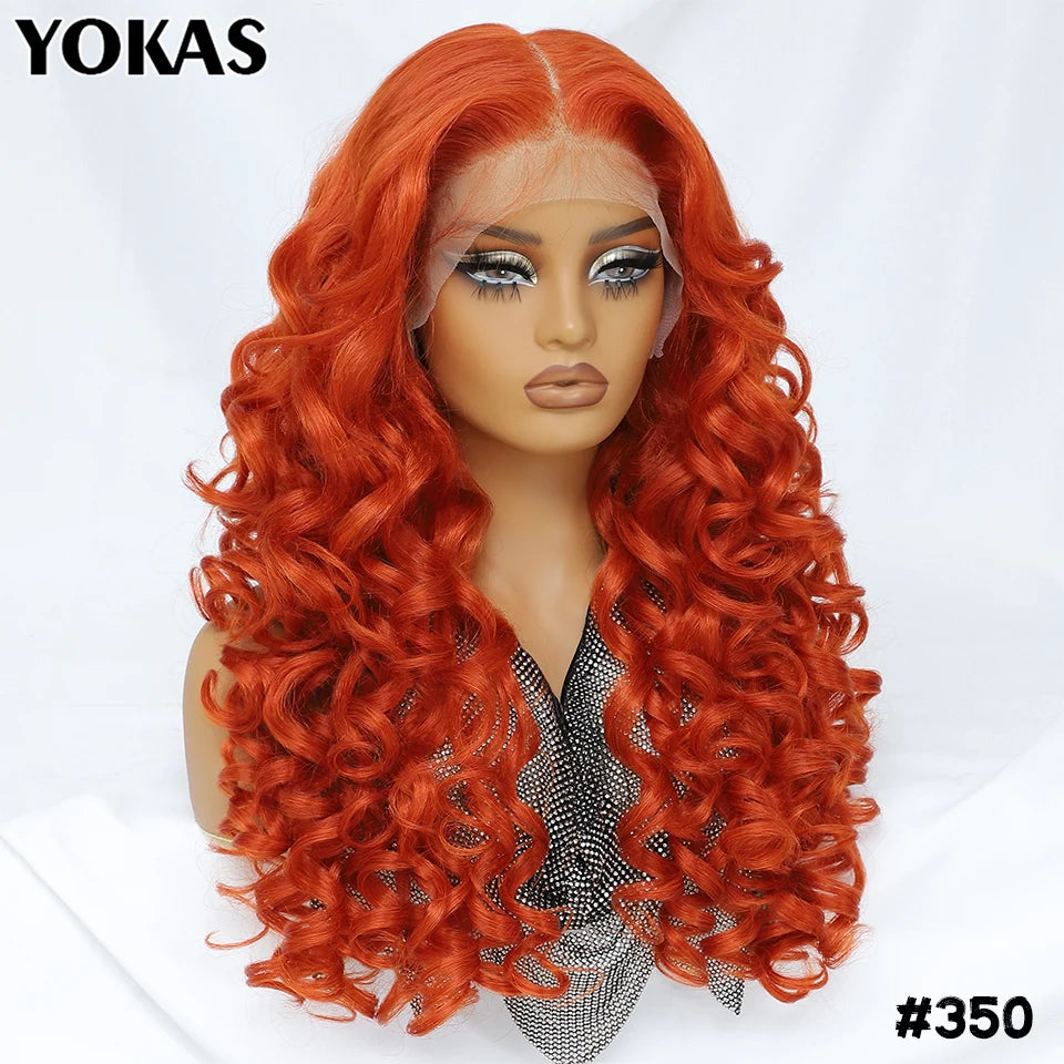 Latisha Lace Frontal Wig Synthetic 13x6 Curly Pre-Plucked Lace Frontal Wig With Baby Hair For Female 24" Lace Frontal Women Wigs