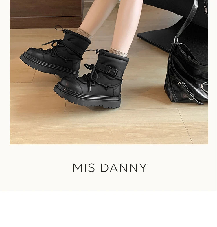 Women's Snow Boots Winter Ankle-length Flat Thick Sole Warm Cotton Shoes Short Plush Women's 2024 Casual Boots Style Flat With