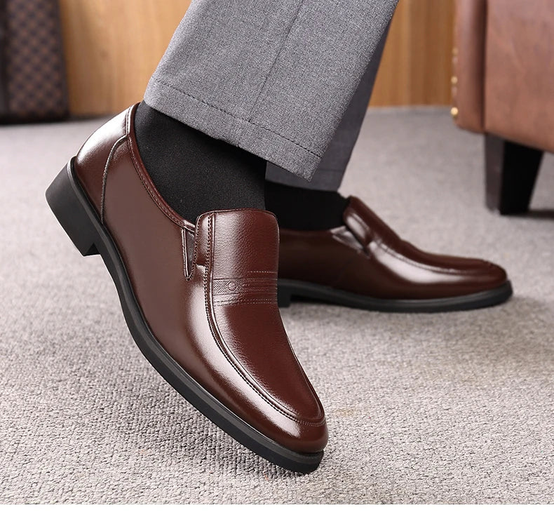 Mens 6CM Height Increase Dress Shoes Fashion Pointed Toe Business Casual Elevator Shoes Leather Oxfords Shoes Zapatos De Hombre