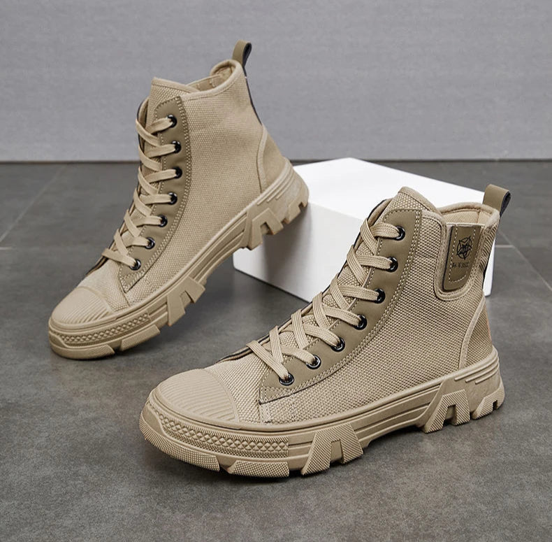 Man Shoes Lace Up Warm Industrial Safety High Cut Boots for Men with Fur Work Winter Footwear Cheap Casual Classic Non Slip Y2k