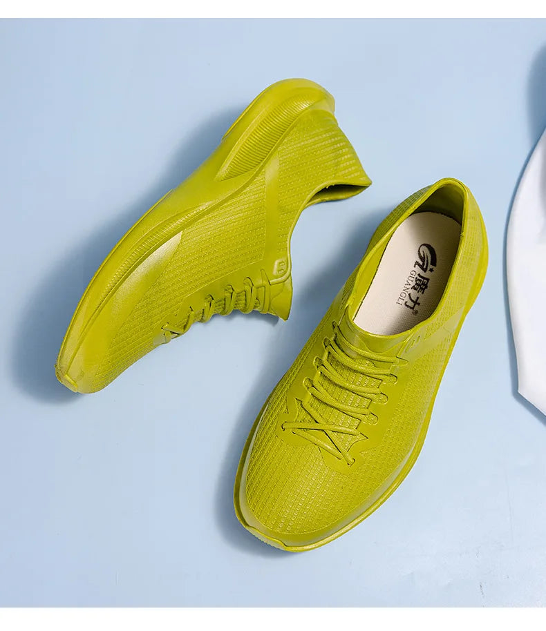 New Men's Outdoor Hiking Rain Boots Fashion Beach Non Slip Rain Shoes Rubber Fishing Work Shoes Durable Waterproof Rubber Shoes