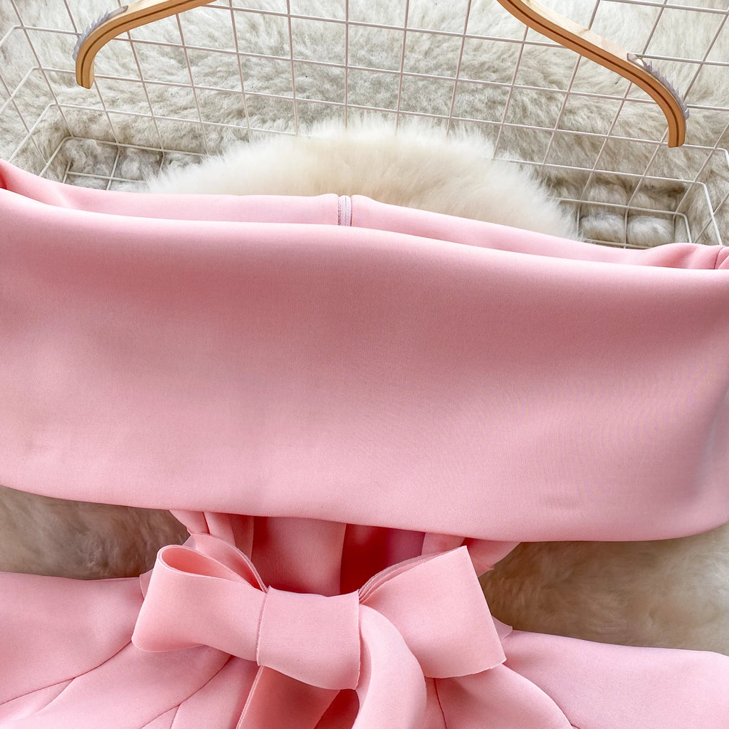 Sexy One-oulder Banded Waist Gown Set with Pleated Skirt Two-Piece Ensemble Courtly Sle Versatile Top f-length A-Line ...