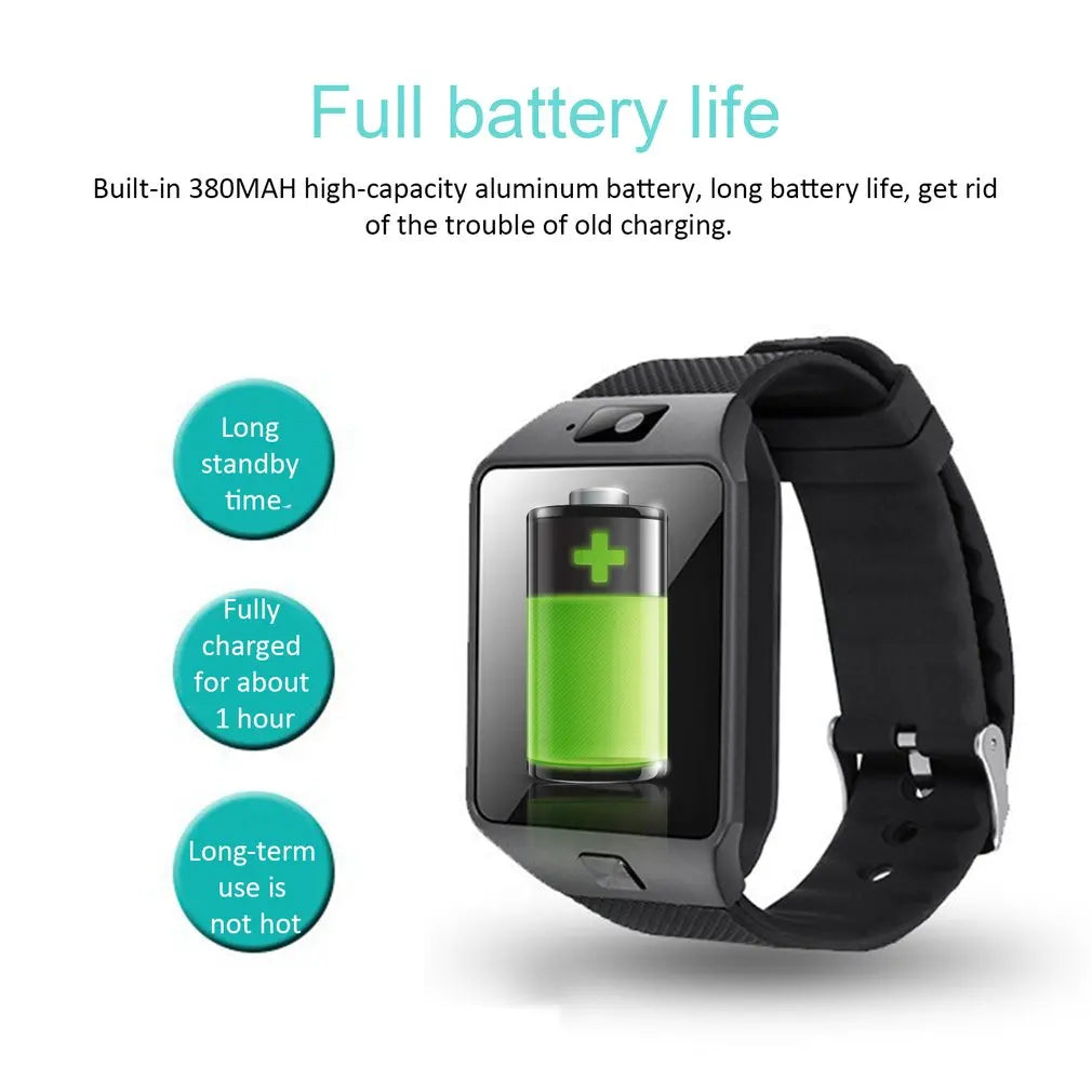 2025 Hot DZ09 Touch Screen Smart Watch With Camera Wrist Watch SIM Card Smartwatch For IOS Android Phone Support Multi Language