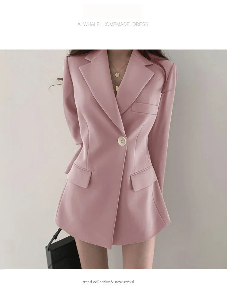 Autumn Winter Slim Women's Blazers Chic Casual Office Lady Suit Solid Fashion Coat Luxury Female Blazer Mujer Korean Style