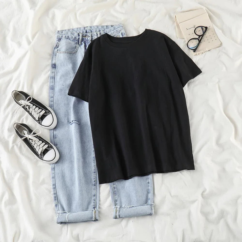 Shopaholic Bear Funny Cute Top Camisetas Black Ladies T-Shirts Aesthetics Graphic White Short Sleeve Polyester Women's T-shirt