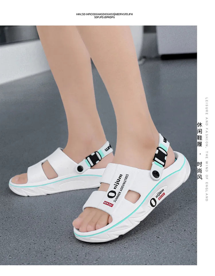 Summer Shoes Men Men's Sandals Anti-odor Thick Bottom Home Slippers Male Fashion New Anti-slip and Wear-resistant 2025 Eva Beach