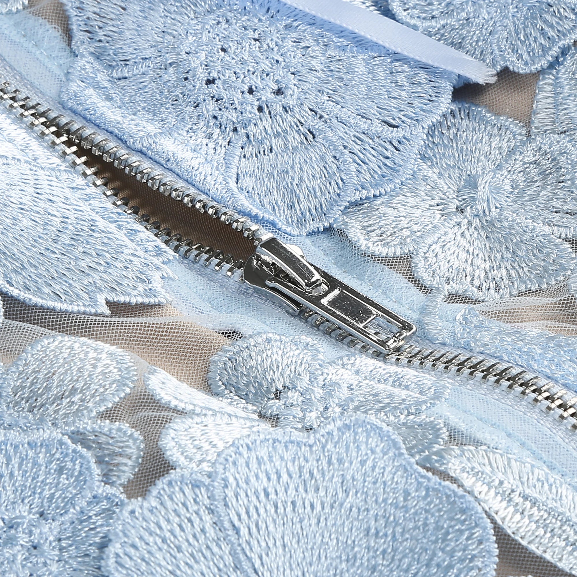 New sexy embroidered flower strapless dress, women's back tie adjustable party dress