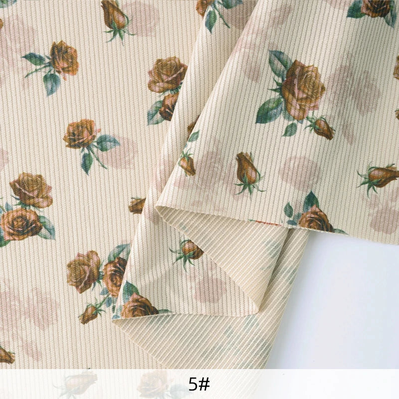 0.5/1/2Yard Ribbed Corduroy Fabric Vintage Style Colour Print Spring Autumn DIY Sewing Fabric Making Pants Jacket Clothing Cloth