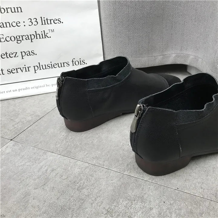 Careaymade-Genuine leather big size women's shoes,pure handmade Winter plush soft thick warm cotton boots women antiskid shoes