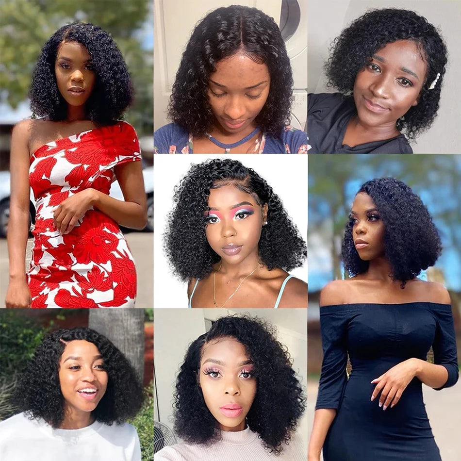 Pixie Cut Short Curly Bob Deep Water Wave Wigs 100% Human Hair 13x4 Transparent Lace Frontal Wig Lace Front Wigs Top Quality