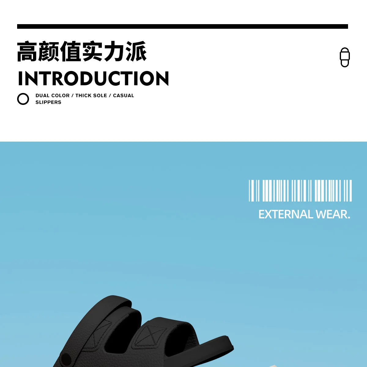 Shevalues New Sandals For Men Non-slip Outdoor Beach Shoes Soft Sole Comfortable Slides EVA Lightweight Men's Bathroom Slippers