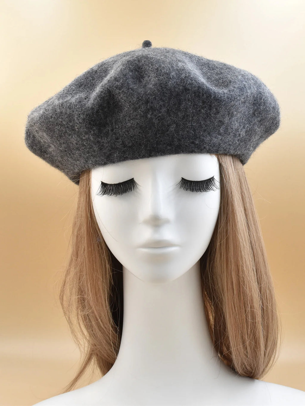 New Women black pink Berets Hat Fashion Solid Color Wool Knitted With Ladies Beanie Beret Hat Warm Autumn and winter Cap