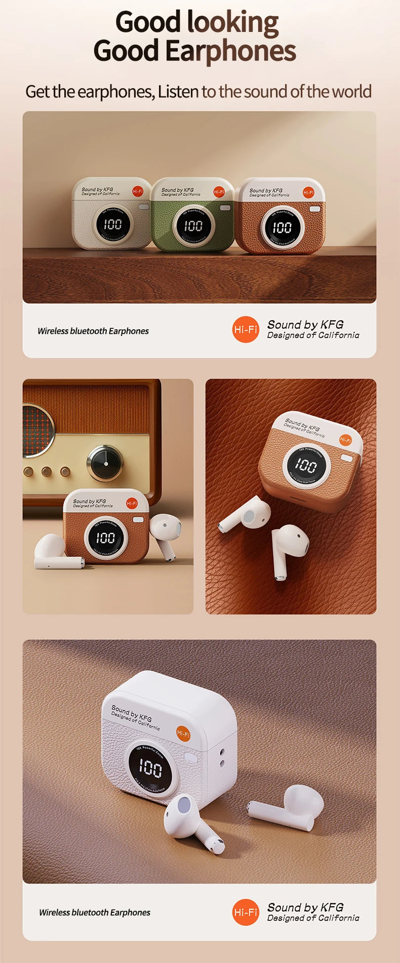 2025 New TWS Wireless Earphones with 5.4 Bluetooth 36 Hours Play Back Sport Earbuds with LED Display Headphones and Built-in Mic