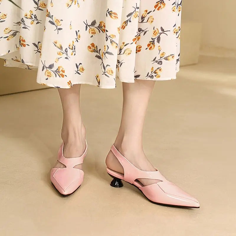 REAVE CAT 2022 Ladies Sandals Pointed Toe Heels Buckle Straps Size 33-45 Black Red Elegant S3691