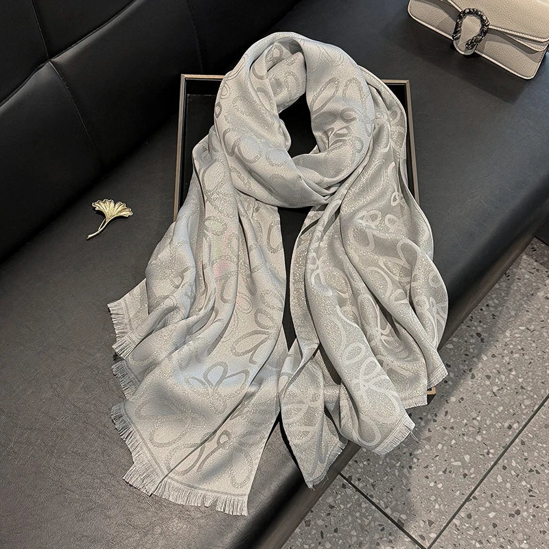 New Ladies Elegant Print Hijab Tencel cotton long scarf With Four Seasons Sun Protection Scarf Decoration Shawl Wrap Headscarf