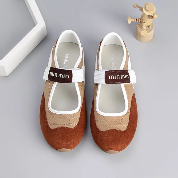 Spring and Autumn Women's Ballet Flat Shoes Retro Versatile  Shallow-mouth Single Shoes Fashion Hook Loop Casual Mary Jane Shoes