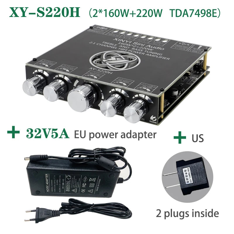 S350H TPA3251D2 Bluetooth 5.0 2.1 Channel Power Audio Stereo Subwoofer Amplifier s Board TREBLE Bass note tuning AMP S220H S100H