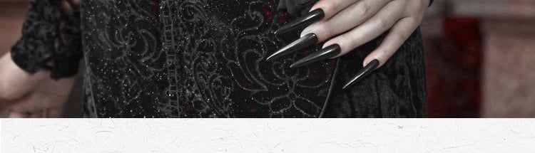 Original Gothic Love Velvet Flash Fishtail Dress 2025 Autumn New Japanese Sexy Girl Slim Elegant Long Halloween Lolita Dresses