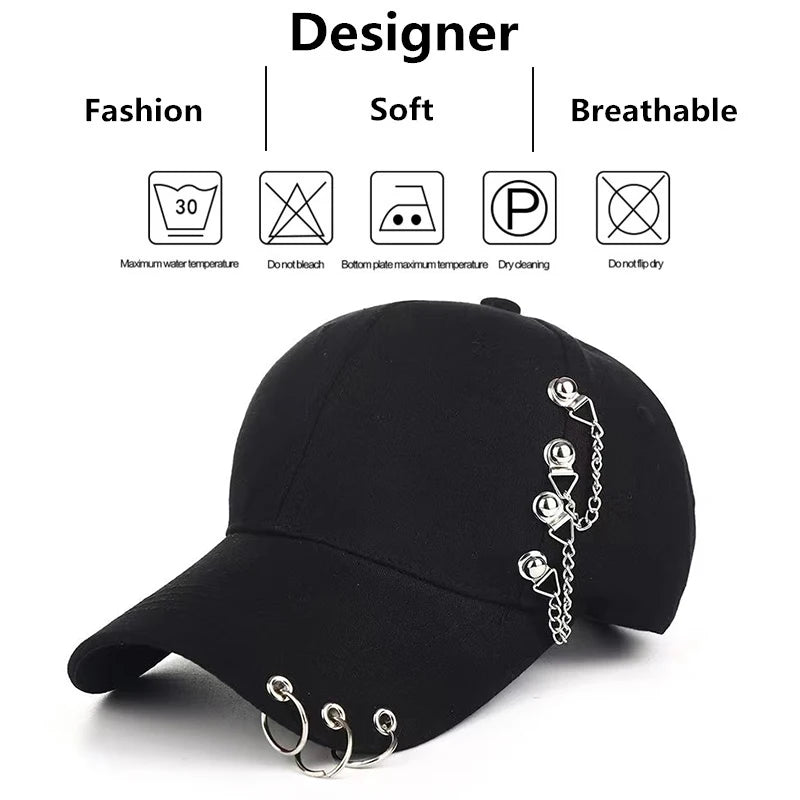 2024 New Fashion Unisex Side Iron Ring Baseball Caps Spring and Autumn Outdoor Adjustable Casual Hat Sunscreen Hat