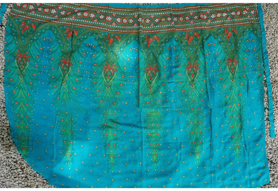 Women’s Boho Maxi Wrap Long Skirt Tie Up Beach Cover Up Dress Vintage Bohemian Adjustable High Waisted Holiday Rayon Dress