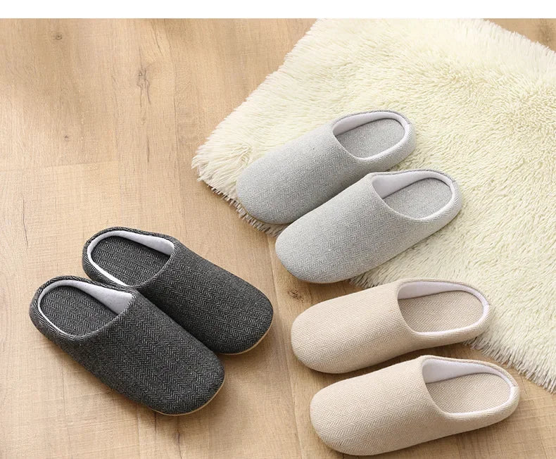 2024 Winter Women Warm Slippers Men Indoor Home Bedroom Flat Slides Couples Casual Plush Non-slip Flip Flops Ladies Soft Sandals