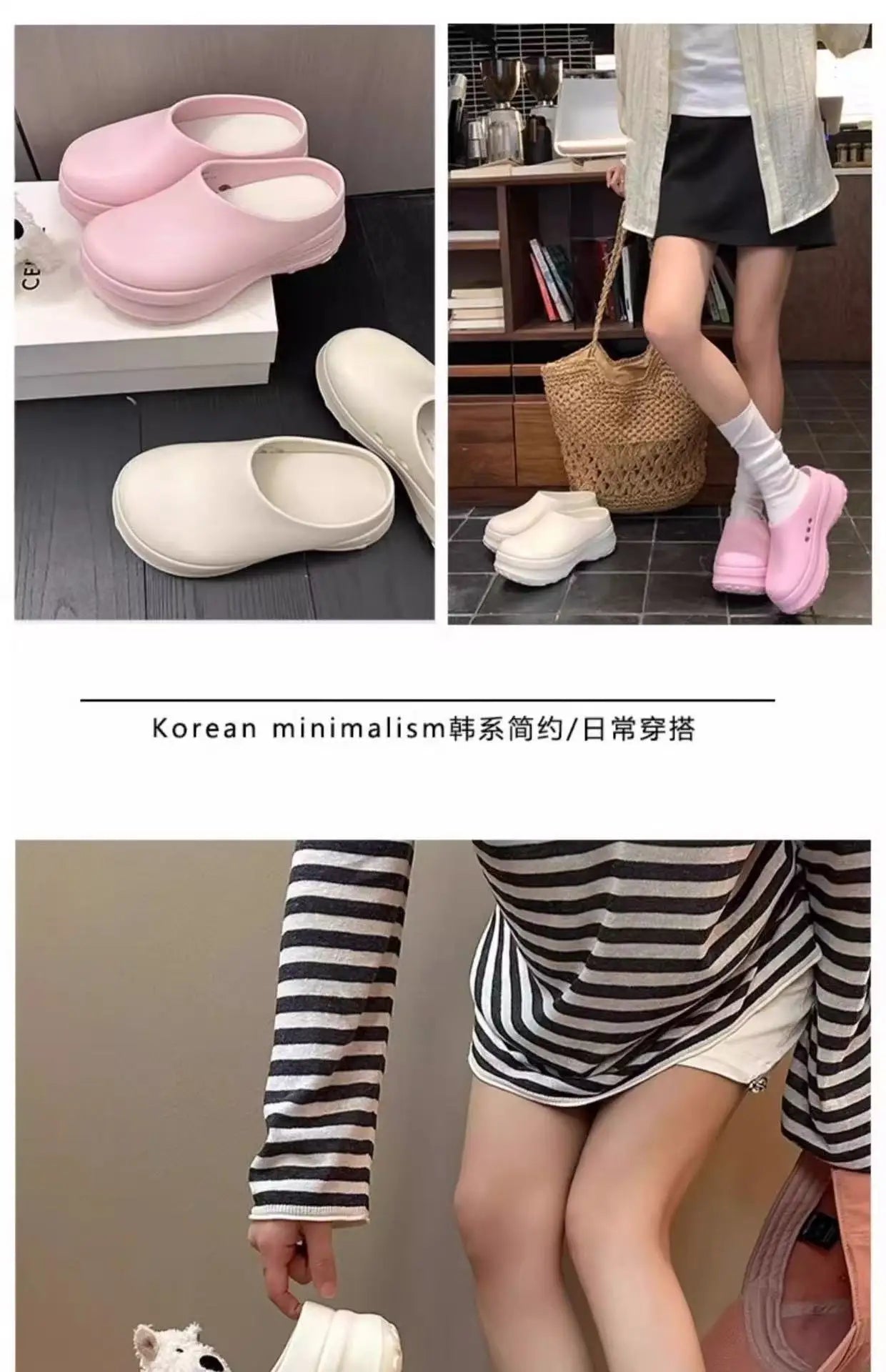 Women's Slippers Minimalist Fashion Air Cushion Soft 5CM Platform Non Slip Sandals Breathable Couple Style Heightened Chef Shoes