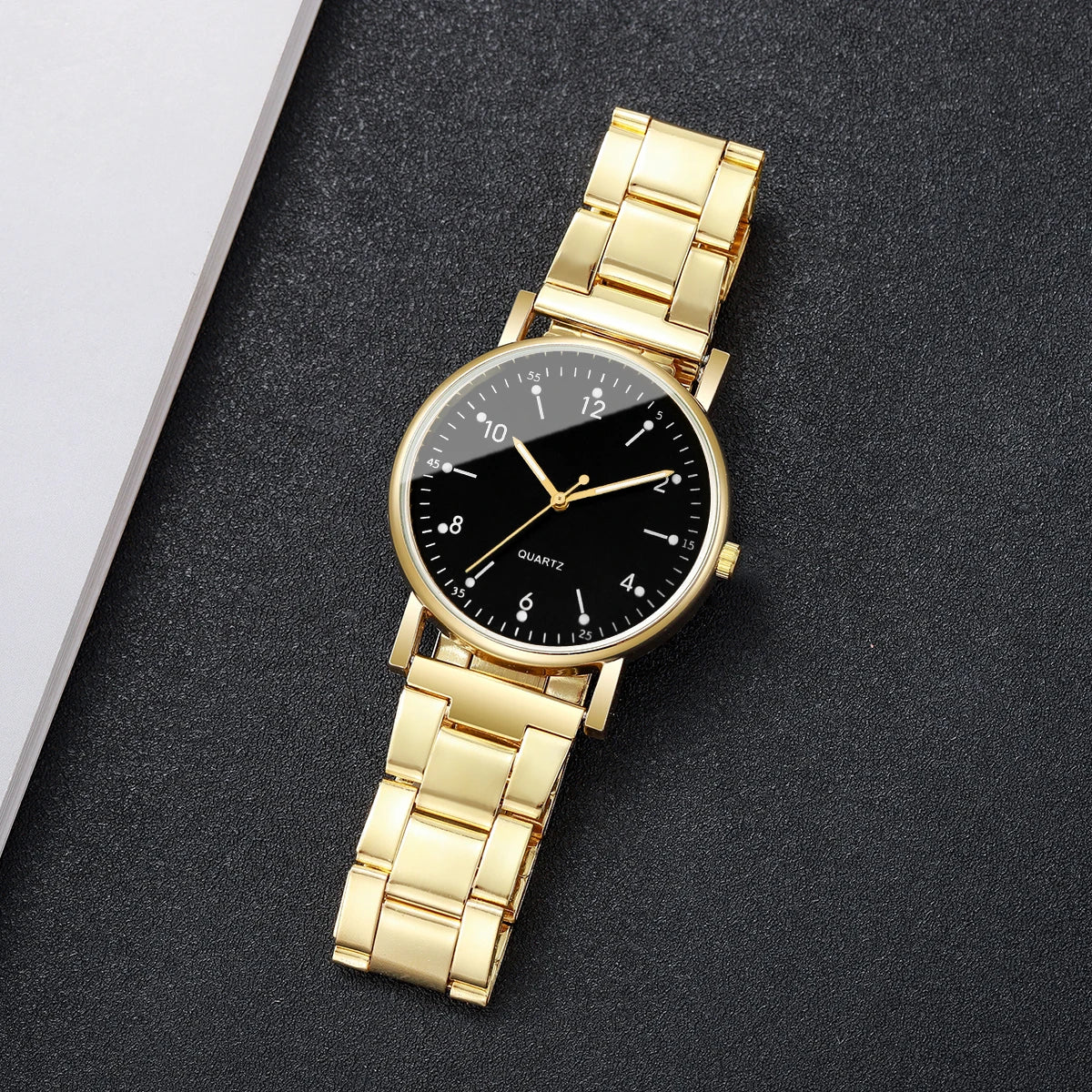2/4PCS Fashion Arabic Dial Women Watches Heart Bracelets Set Simple Alloy Band Quartz Wristwatch Reloj Mujer（Without Box）