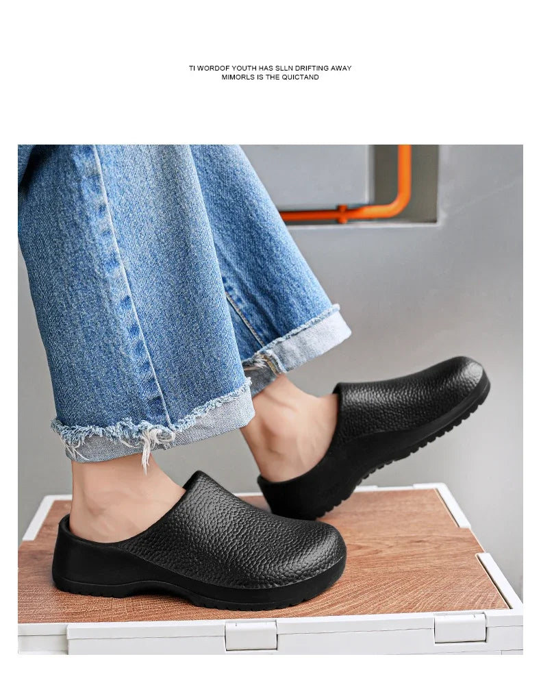 Men's Summer Slippers Non-slip Oil-resistant Chef Shoes Kitchen Shoes For Men Nurse Work Shoe Casual EVA Lightweight Soft Clogs