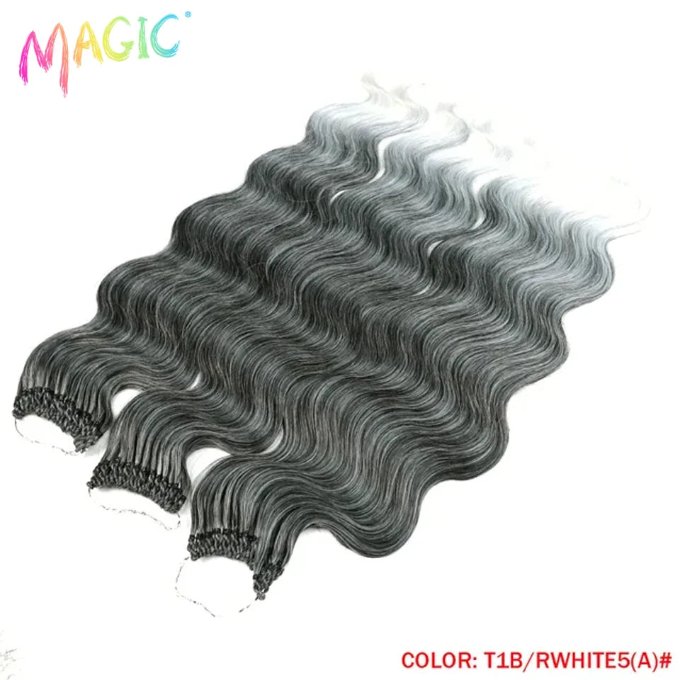 Noble 18 Hair Body Wave Crochet Hair Extension Ponytail Extensions 24" Fake Hair Goddess Braids Crochet Braids Hair Extensions