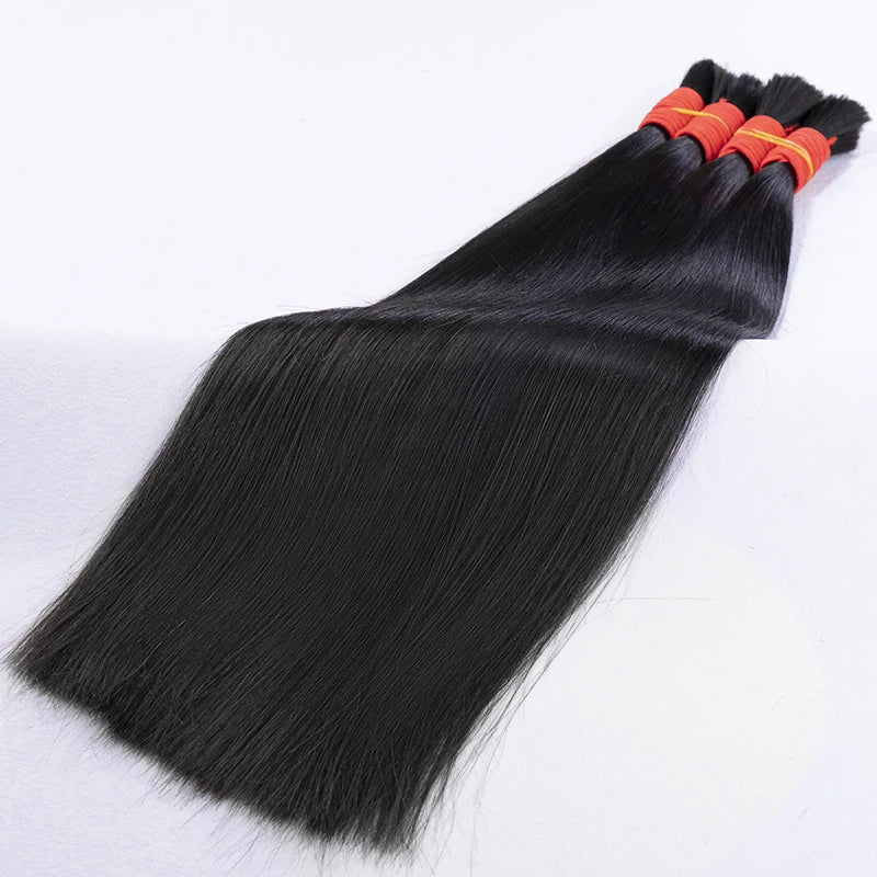 100% Real Virgin Human Hair Bulk Extension Deep Wace Bulk Weaving For Braiding Unprocessed No Weft Straight Loose Body Wace Bulk
