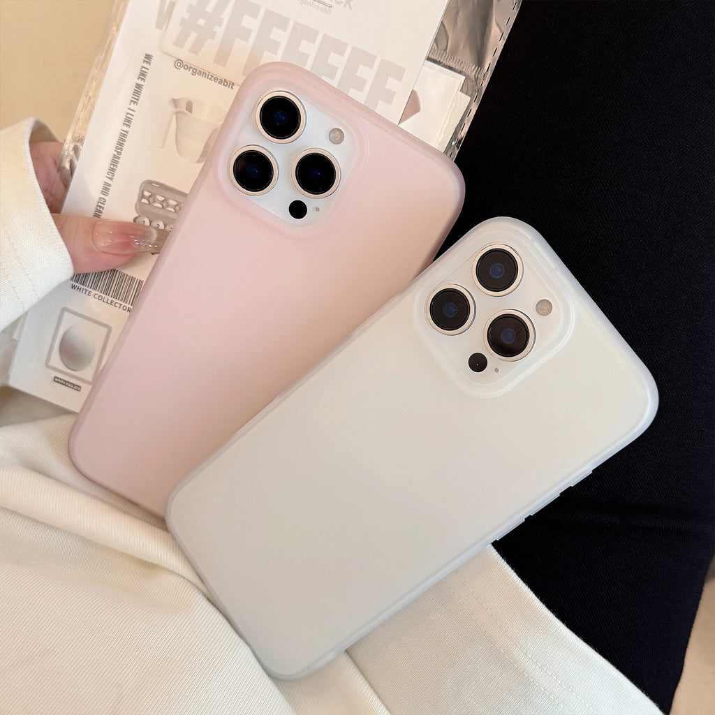 Simple Transparent Pink Transparent White Solid Color Soft Matte Protective Phone Case for iPhone 11 12 13 14 15 16 17 Pro Max