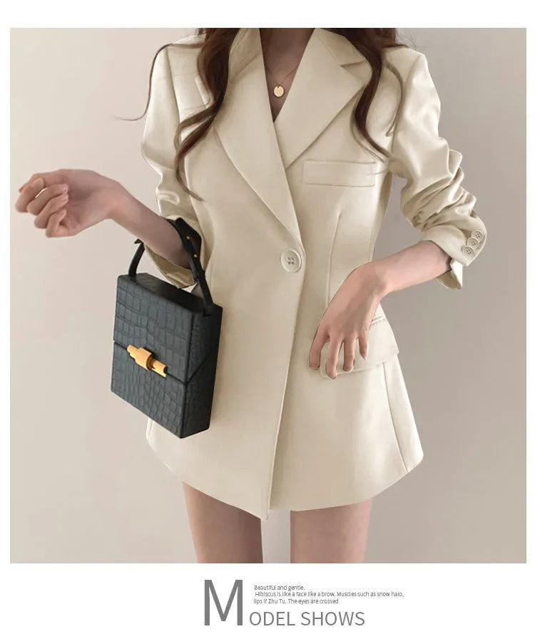Autumn Winter Slim Women's Blazers Chic Casual Office Lady Suit Solid Fashion Coat Luxury Female Blazer Mujer Korean Style