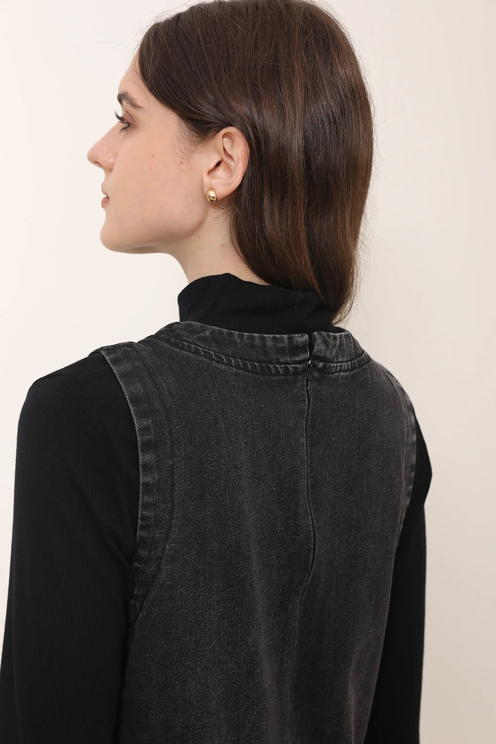 AP New 2025 Autumn Women Denim Sleeveless Dress Black Knitting Cardigan Fashion Style