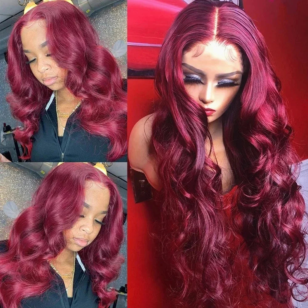 Lafino Loose Body Wave 13x4 Lace Frontal 99j Hd Lace Frontal Wig 13x6 Burgundy Human Hair Wig Colored Human Hair Wigs For  Women