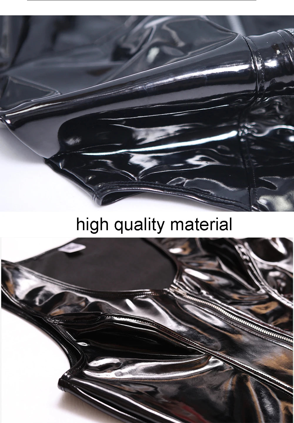 Sleeveless Wet Look PVC Catsuit Shiny PU Leather High Cut Vest Bodysuit Tights Sexy Cosplay Sukumizu Body Tops Clubwear Leotard