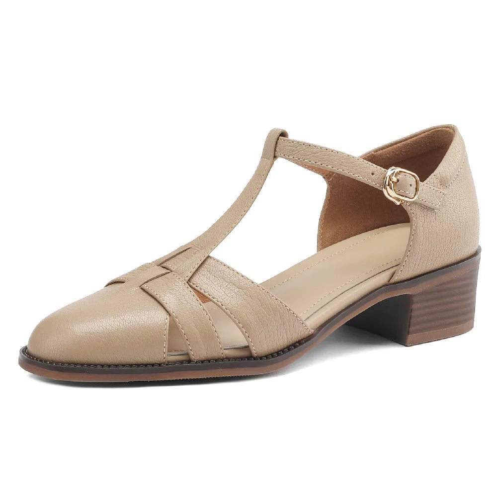 Women's genuine leather narrow band braided t-strap flats sandals round toe casual female summer roman style shoes for women hot