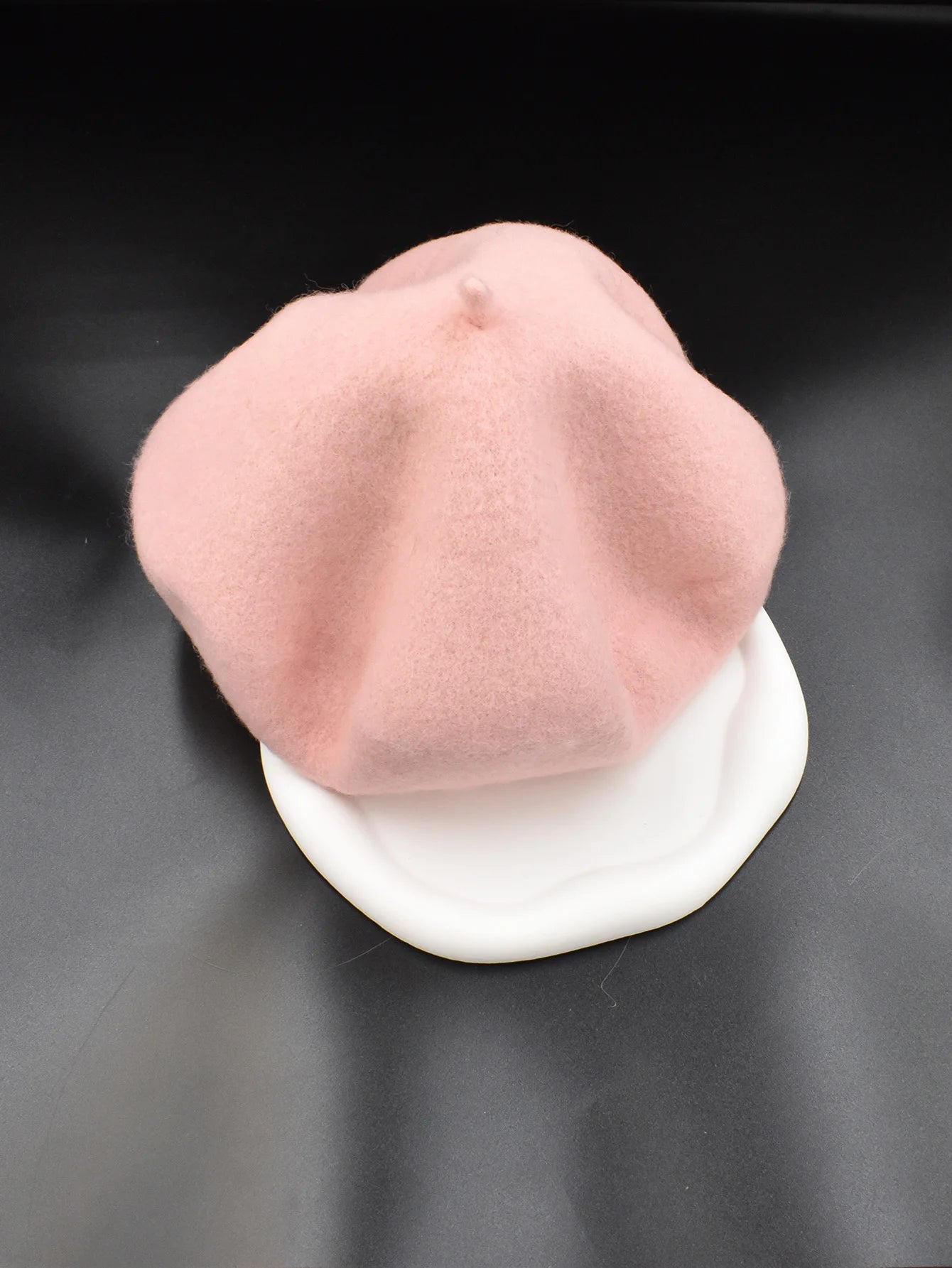 New Women black pink Berets Hat Fashion Solid Color Wool Knitted With Ladies Beanie Beret Hat Warm Autumn and winter Cap