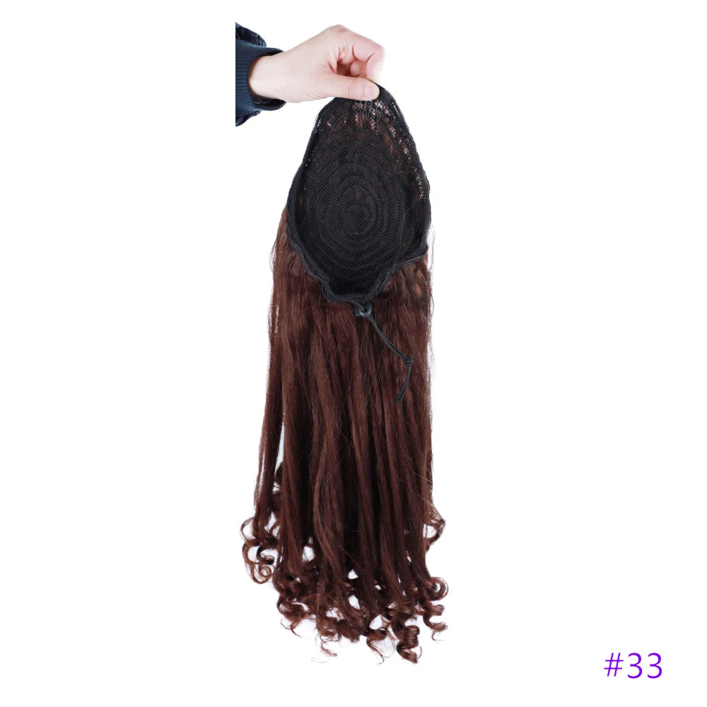 Synthetic Long Curly End Ponytail Extension Synthetic Draw-string Ponytail Clip-In Hair Extension For Women Natural Looking