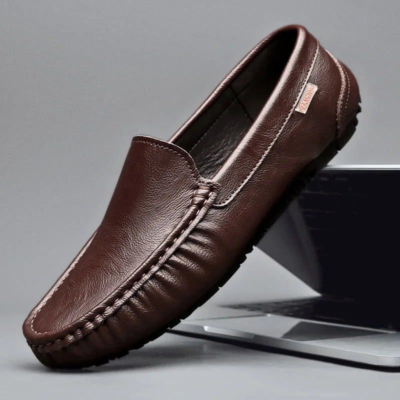 2025 Breathable Genuine Leather Men Loafers Fashion Casual  Business Driving Casual Shoes for Men Spring Autumn New Male Shoes